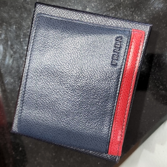 Prada Other - Prada men's navy saffiano leather wallet